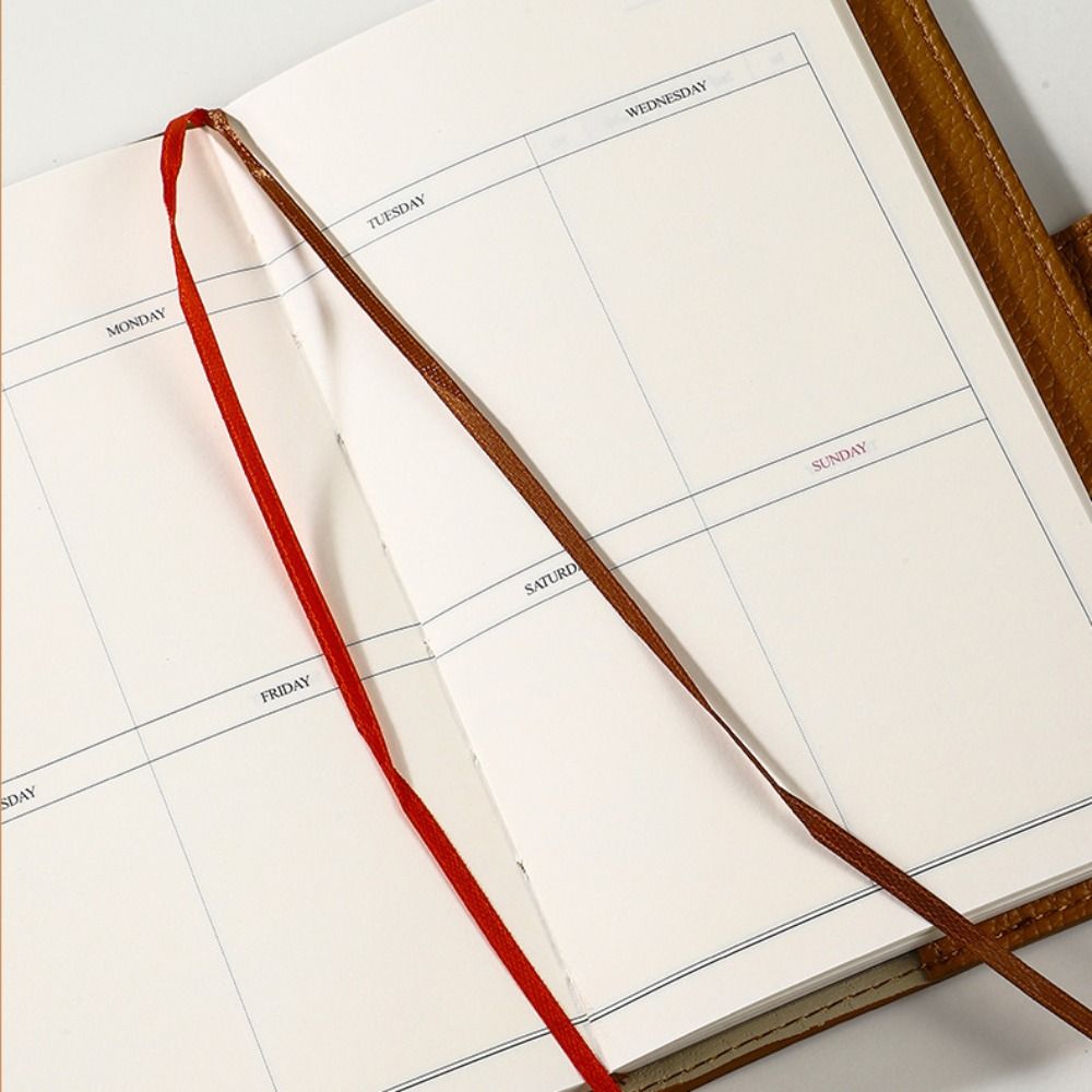 Leather Work Notepad - Buku Catatan Portabel Kulit Litchi Sederhana,