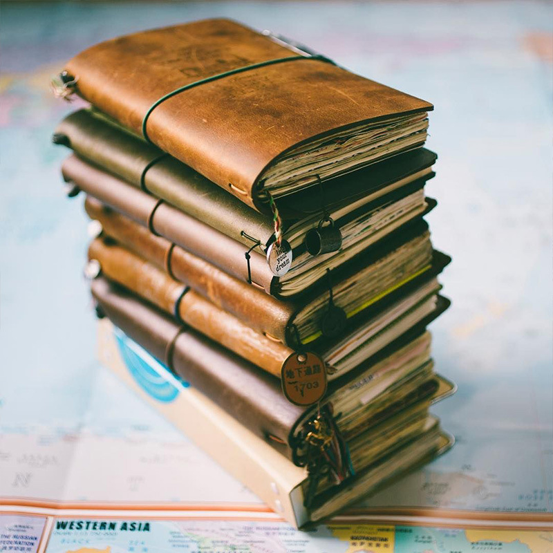 Leather Work Notepad - Sampul Kulit Retro Rusak Catatan Harian
