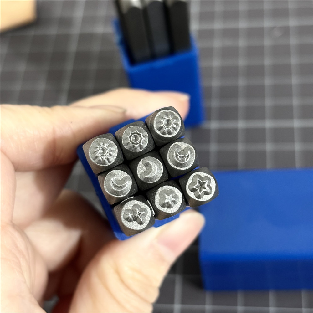 9 buah/Set Logo desain bintang - Leather Stamp Set ulasan dan harga